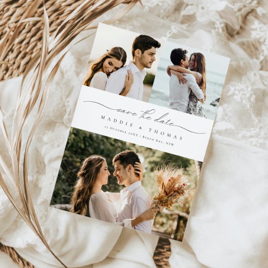 Minimalistische moderne foto Save the Date uitnodi Kaart