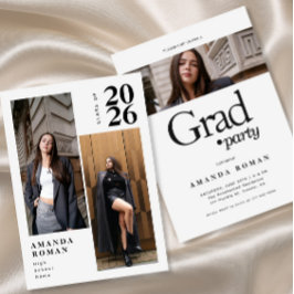 Minimalistische moderne fotocollage Afstuderen Kaart