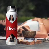 Minimalistische moderne fotocollage gepersonalisee waterfles