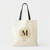 Minimalistische Moderne Gouden Monogram Canvas tas (Voorkant)