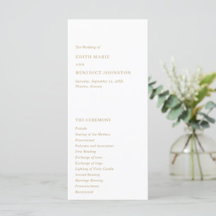 Minimalistische moderne gouden trouwdag programma