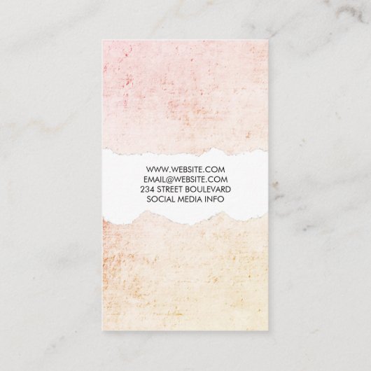 Minimalistische Moderne Grunge Visitekaartje (Achterkant)