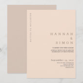 Minimalistische moderne herfst trouwkaart (Voorkant / Achterkant)