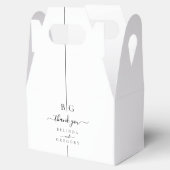 Minimalistische moderne inline monogram bruiloft bedankdoosjes (Geopend)