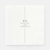 Minimalistische moderne inline monogram bruiloft servet (Voorkant)