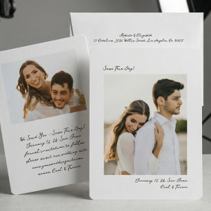 Minimalistische moderne Insta-foto-film eenvoudige Save The Date