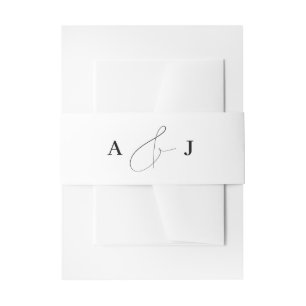 Minimalistische moderne kalligrafie Ampersand Mono Uitnodigingen Wikkel