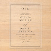 Minimalistische moderne kalligrafie bruiloft acryl uitnodigingen (Voorkant)