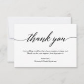 Minimalistische moderne kalligrafie bruiloft bedankkaart (Voorkant)