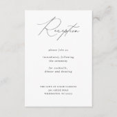 Minimalistische moderne kalligrafie bruiloft recep informatiekaartje (Voorkant)