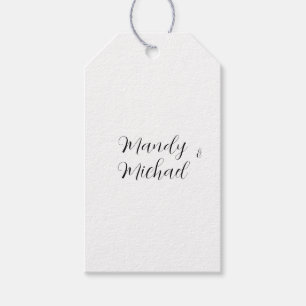Minimalistische moderne kalligrafie bruiloft welko cadeaulabel
