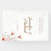 Minimalistische moderne kalligrafie bruiloft welko spandoek (Horizontaal)