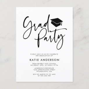 Minimalistische moderne kalligrafie grad-feest fot uitnodiging briefkaart