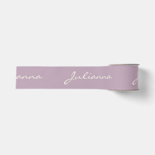 Minimalistische moderne kalligrafie lila paarse na grosgrain lint