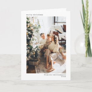 Minimalistische moderne kerstfoto gevouwen blanco kaart