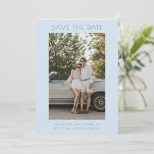 Minimalistische moderne koele blauwe eenvoudige el save the date