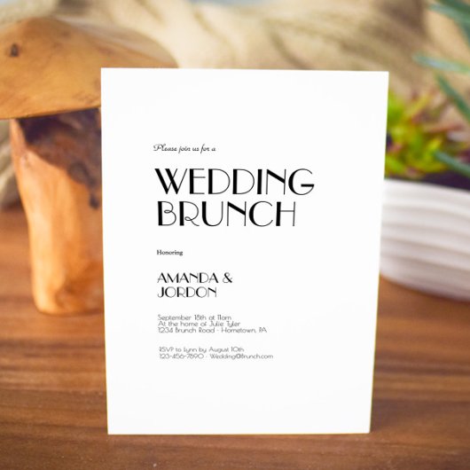 Minimalistische moderne kunst deco Wedding Brunch Kaart