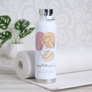 Minimalistische moderne lijnkunst Moeder en baby M Waterfles