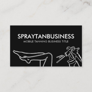 Minimalistische moderne lijnschildering tan spray visitekaartje