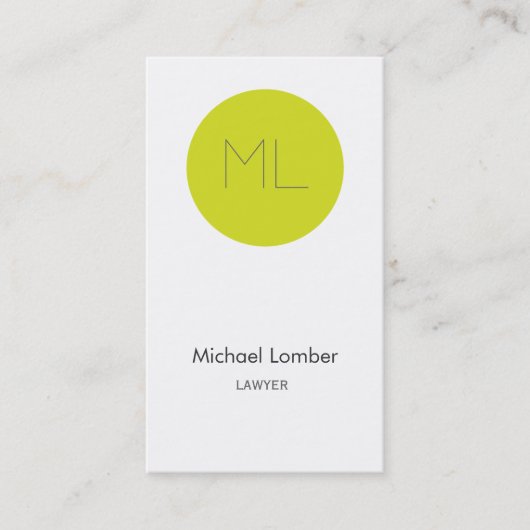 Minimalistische moderne limoen van Visitekaartjes (Voorkant)