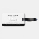 Minimalistische moderne Logo makelaar foto Bagagelabel (Achterkant horizontaal)