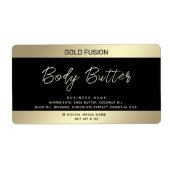 Minimalistische moderne luxe script zwart gouden l etiket (Voorkant)