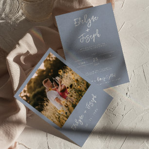 Minimalistische moderne maagdenpalmfoto Boho bruil Kaart