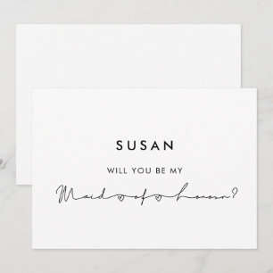 Minimalistische moderne Maid of Honor UK voorstel Kaart