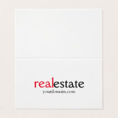 Minimalistische moderne makelaar visitekaartjes (Buitenkant ongevouwen)