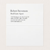 Minimalistische moderne makelaar visitekaartjes (Binnenkant ongevouwen)