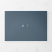 Minimalistische moderne marine foto bruiloft alles drieluik uitnodiging (Cover)