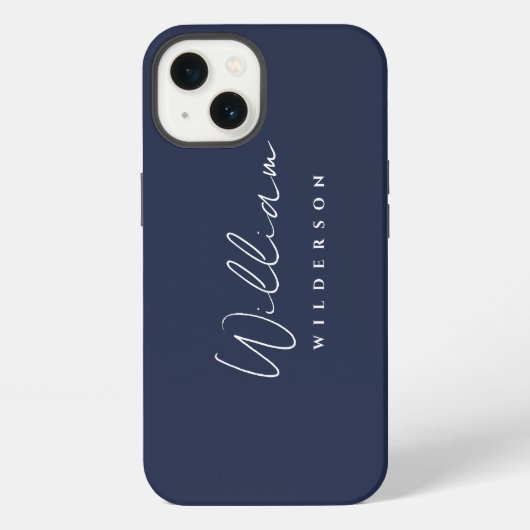 Minimalistische moderne monogram aangepast script iPhone hoesje (Achterkant)