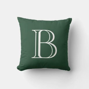 Minimalistische moderne monogram initiaal groen & kussen