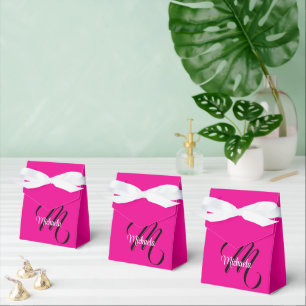 Minimalistische moderne monogram initiaal naam hee bedankdoosjes