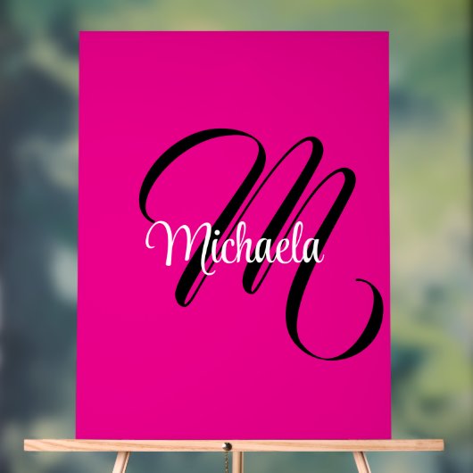 Minimalistische moderne monogram initiaal naam hot acryl bord (Neutraal)