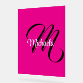 Minimalistische moderne monogram initiaal naam hot acryl bord (Hoek)