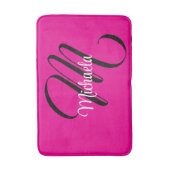 Minimalistische moderne monogram initiaal naam hot badmat (Voorkant Verticaal)