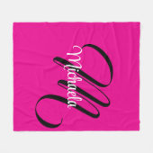 Minimalistische moderne monogram initiaal naam hot fleece deken (Voorkant (Horizontaal))
