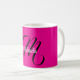 Minimalistische moderne monogram initiaal naam hot koffiemok