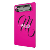 Minimalistische moderne monogram initiaal naam hot mini klembord (Angled2)