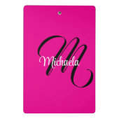 Minimalistische moderne monogram initiaal naam hot mini klembord (Achterkant)