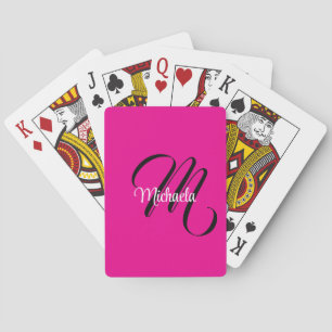 Minimalistische moderne monogram initiaal naam hot pokerkaarten