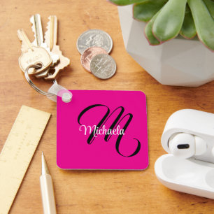 Minimalistische moderne monogram initiaal naam hot sleutelhanger