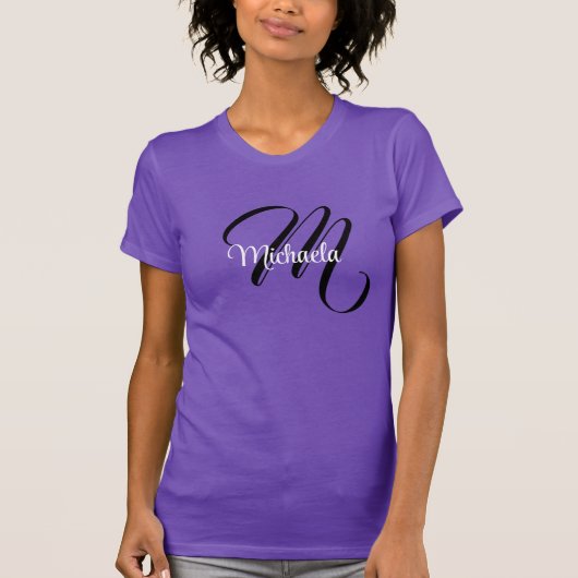 Minimalistische moderne monogram initiaal naam hot t-shirt (Voorkant)