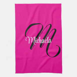 Minimalistische moderne monogram initiaal naam hot theedoek