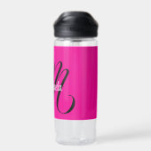 Minimalistische moderne monogram initiaal naam hot waterfles (Achterkant)