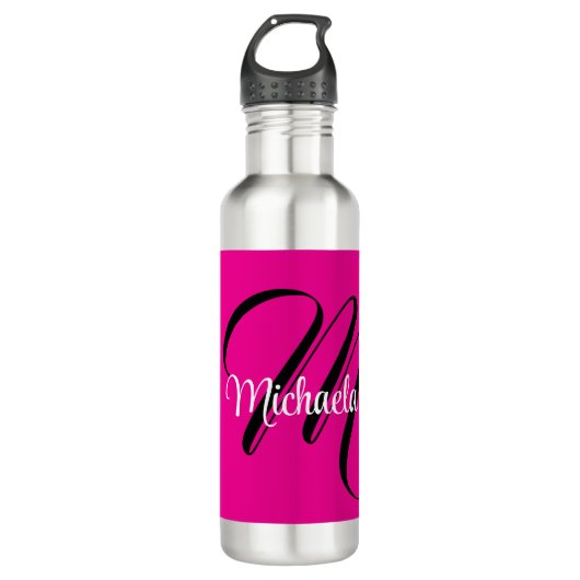 Minimalistische moderne monogram initiaal naam hot waterfles (Voorkant)