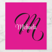 Minimalistische moderne monogram initiaal naam hot wijn etiket (Enkel label)