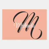 Minimalistische moderne monogram initiaal naam per inpakpapier vel (Voorkant 2)