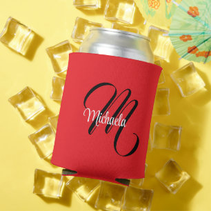 Minimalistische moderne monogram initiaal naam roo blikjeskoeler